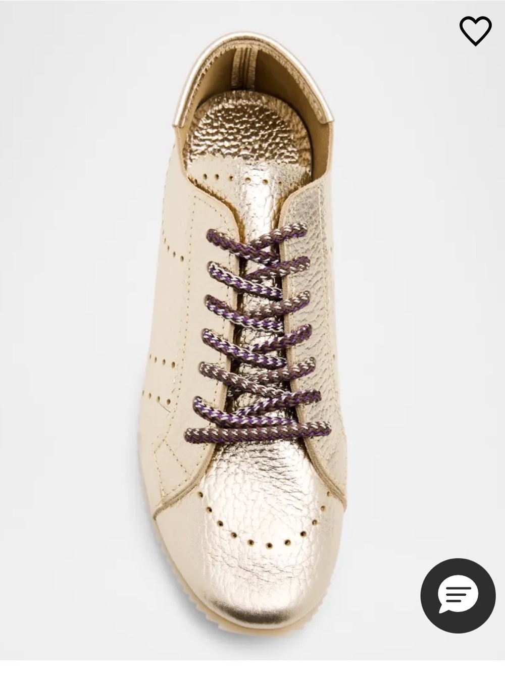 Pedro Garcia Metallic Gold Low-Profile Lace-Up Sneaker sizes 38 - Picture 4 of 9